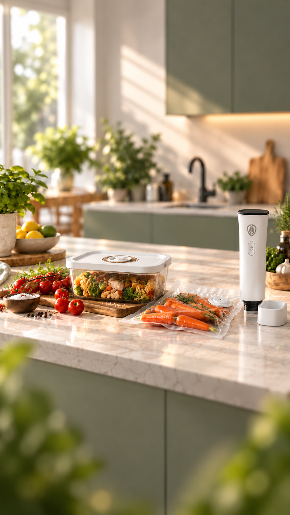 EcoSave Glass vakuumsett med pumpe beholdere og poser 