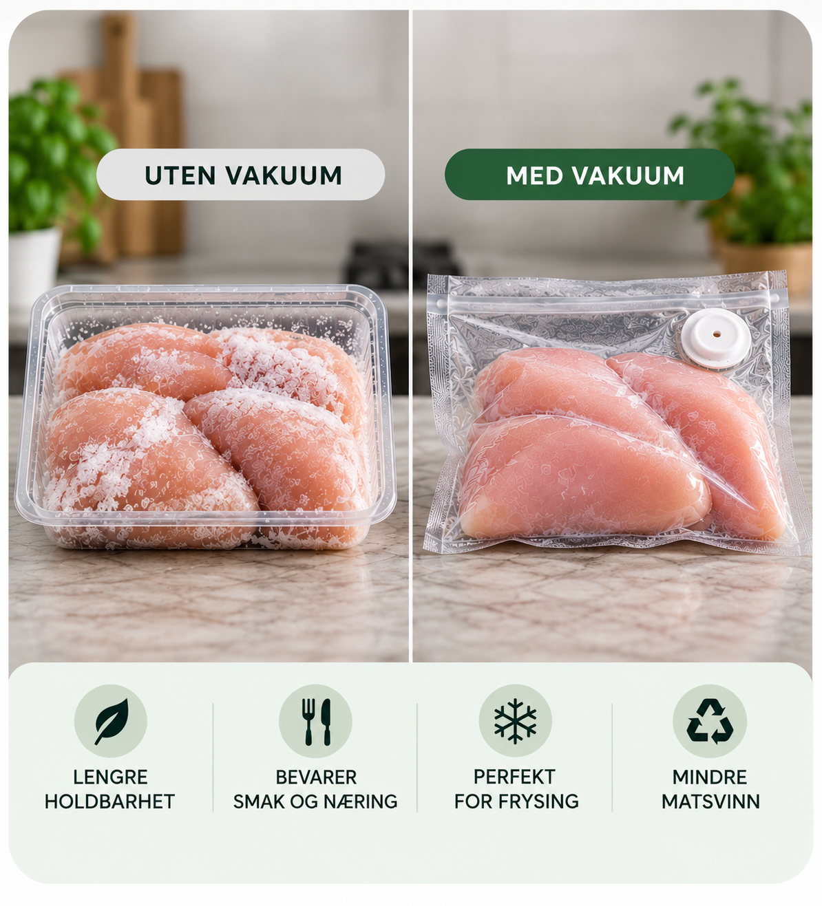 EcoSave med og uten vakuum